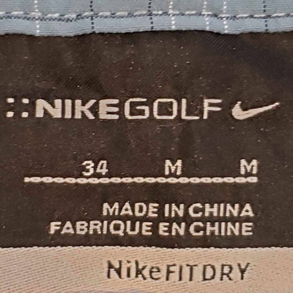 Nike Golf Shorts Tech Men’s 34 Dri-Fit Gray Plaid Flat Front Chino Performance - Picture 7 of 10